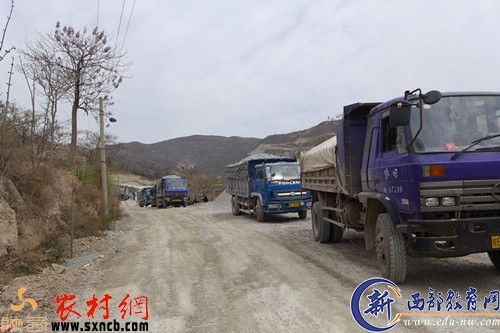 渭南华可矿业公司运送石料的车队