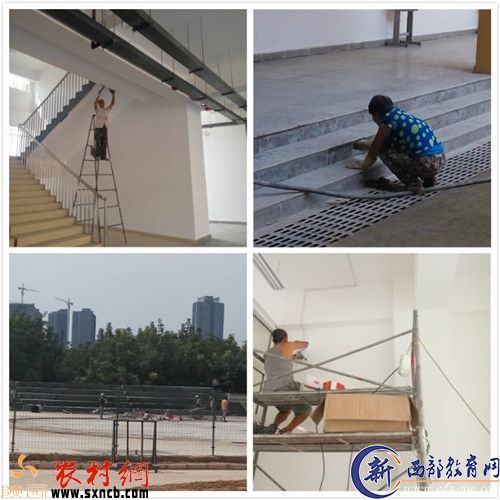 人和小学随处可见的施工人员