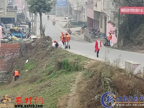 为了迎接省级检查新城办雇佣农民工捡拾垃圾